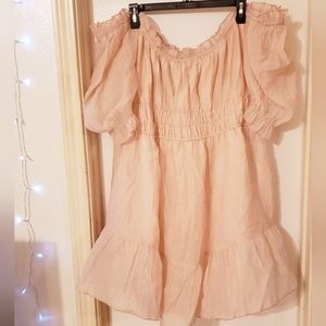 Plus Frill+Ruffle Chiffon Dress